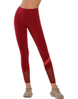 Lorna Jane Colour Block Core Full Length Tight in Cherry Multi