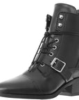 Womens Allsaints Katy Lace Up Heeled Leather Boots in Black