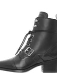 Womens Allsaints Katy Lace Up Heeled Leather Boots in Black