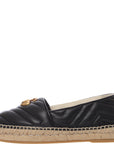 Gucci Womens Logo Embellished Quilted Leather Espadrilles In Black