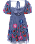 Maya Women's Purple Mini Dress with Tie Back Detail
