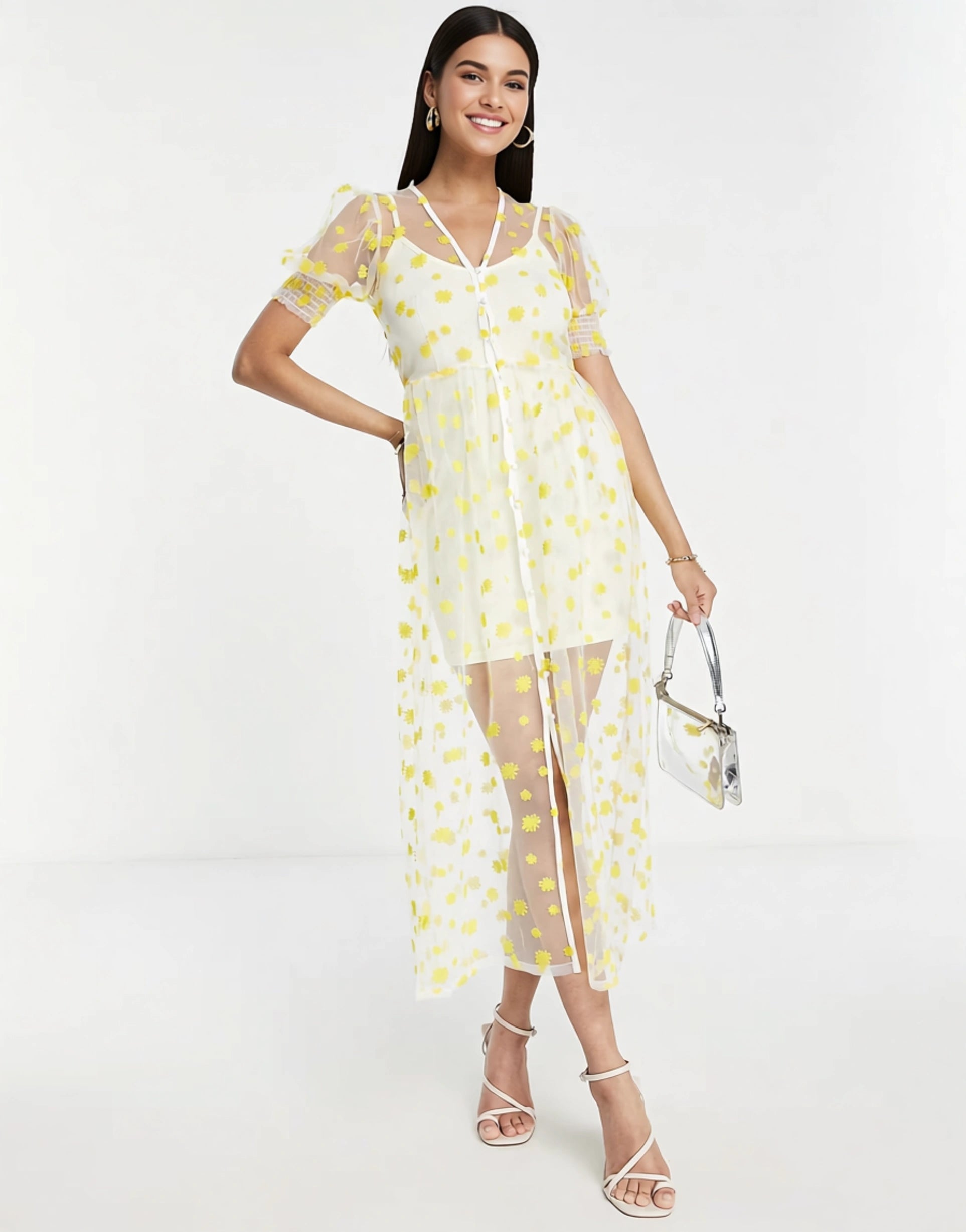 Never Fully Dressed embroidered Dress in Yellow – Sale Lab UK