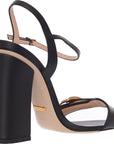 Gucci Womens Marmont Logo Embellished Leather Sandals In Black