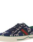 Gucci Womens Tennis 1977 Logo Embroidered Canvas Sneakers In Blue