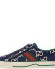 Gucci Womens Tennis 1977 Logo Embroidered Canvas Sneakers In Blue