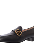 Gucci Womens Marmont Logo Embellished Leather Loafers In Black