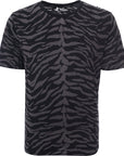 Saint Laurent Mens Zebra Print T-Shirt In Black