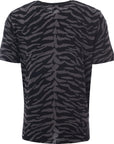 Saint Laurent Mens Zebra Print T-Shirt In Black