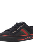 Gucci Womens Net Sustain Tennis 1977 Logo Embroidered Canvas Sneakers In Black