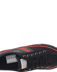 Gucci Womens Net Sustain Tennis 1977 Logo Embroidered Canvas Sneakers In Black