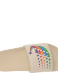 Gucci Womens Pursuit Logo Embossed Leather Slides In White