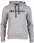 Womens Champion Script Logo Hoody in Grey