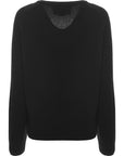Gucci Womens Horsebit Detailed Leather Trimmed Cashmere Sweater In Black