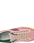 Gucci Womens Tennis 1997 Webbing Trimmed Logo Embroidered Canvas Sneakers In Pink