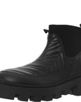 Gucci Womens Frances Logo Embroidered Matelassé Leather Chelsea Boots In Black