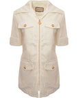 Gucci Womens Organic Cotton Twill Dress In White