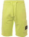 Stone Island Mens Fleece Bermuda Shorts In Yellow