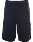 Stone Island Mens Fleece Bermuda Shorts In Blue