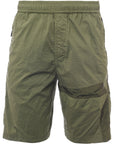 Stone Island Mens Fleece Bermuda Shorts In Green