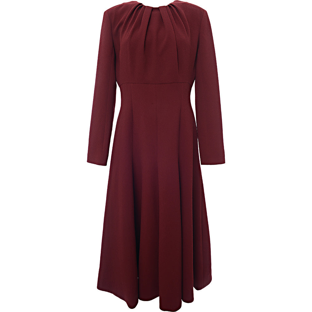 strapless open back dress Women's Plus Size Gothic Flared Sleeved Embossed Velvet Red Formal Dress –  Punk Design main image 0