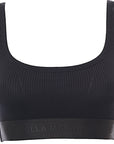 Stella Mccartney Womens S-Wave Technical Rib Q-Nova Cropped Top in Black