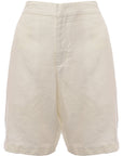 Mens Orlebar Brown Norwich Linen Twill Flat Front Side Fastener Short In Cream