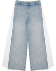 Womens Diesel Sire Wide Leg Jean W Jersey Side Panel In Blue