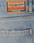 Womens Diesel Sire Wide Leg Jean W Jersey Side Panel In Blue