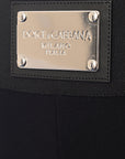 Dolce & Gabbana Womens Logo Plaque Leggings in Black