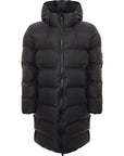 Rains Womens Core Alta Long Puffer Jacket in Black