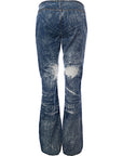 Womens Diesel Devoure Distressed Denim 5 Pckt Jeans In Blue