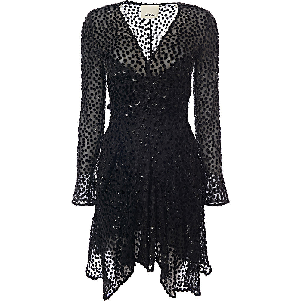 isabel marant mini dress Isabel Marant Womens Viscose Silk Lurex Devore Gathered Mini Dress in –  Sale Lab UK