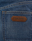 Womens Tom Ford Stone Washed Denim Flare Jeans In Blue