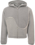 Erl Mens Swirl Zipped Hoody in Grey