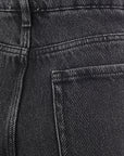 Womens Ganni Heavy Denim Izey Drawstring In Black