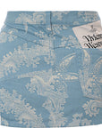 Vivienne Westwood Womens Foam Coral Organic Cotton Jacquard Mini Skirt in Blue