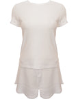 Skin Womens Pamalee Tee Paige Short Pj Set in White