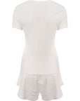 Skin Womens Pamalee Tee Paige Short Pj Set in White