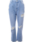 Urban Bliss Womens Ripped Boyfriend Jean Inblue