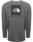 The North Face Mens Red Box Long Sleeve T-Shirt In Grey