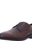Walk London Men's Brown Etched Leather Oliver Derby Shoes