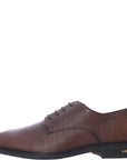 Walk London Men's Brown Etched Leather Oliver Derby Shoes