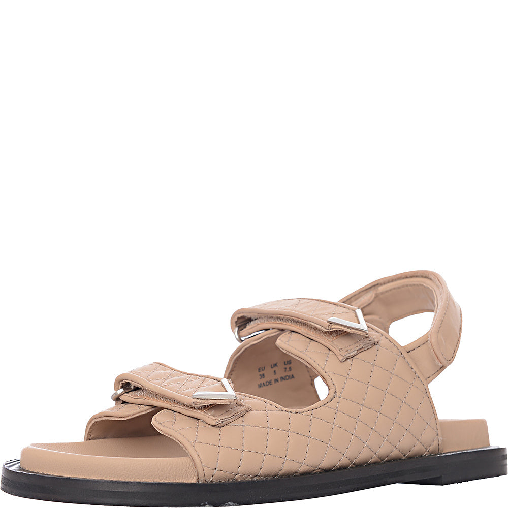 Womens Asra Sojo Quilted Chunky Grandad Sandals In Beige – Sale Lab UK