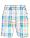 Lacoste Men's Quick Dry Green/Blue Check Swim Shorts