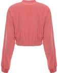 Fila Women's Pink Towelling Half Zip Cropped Sweat