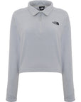 The North Face Women's Grey 100 Glacier 1/4 Zip Cropped Fleece