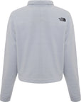 The North Face Women's Grey 100 Glacier 1/4 Zip Cropped Fleece
