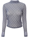 Puma Womens Infuse Aop Long Sleeve Fitted Top In Blue