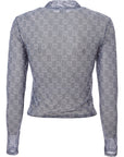 Puma Womens Infuse Aop Long Sleeve Fitted Top In Blue