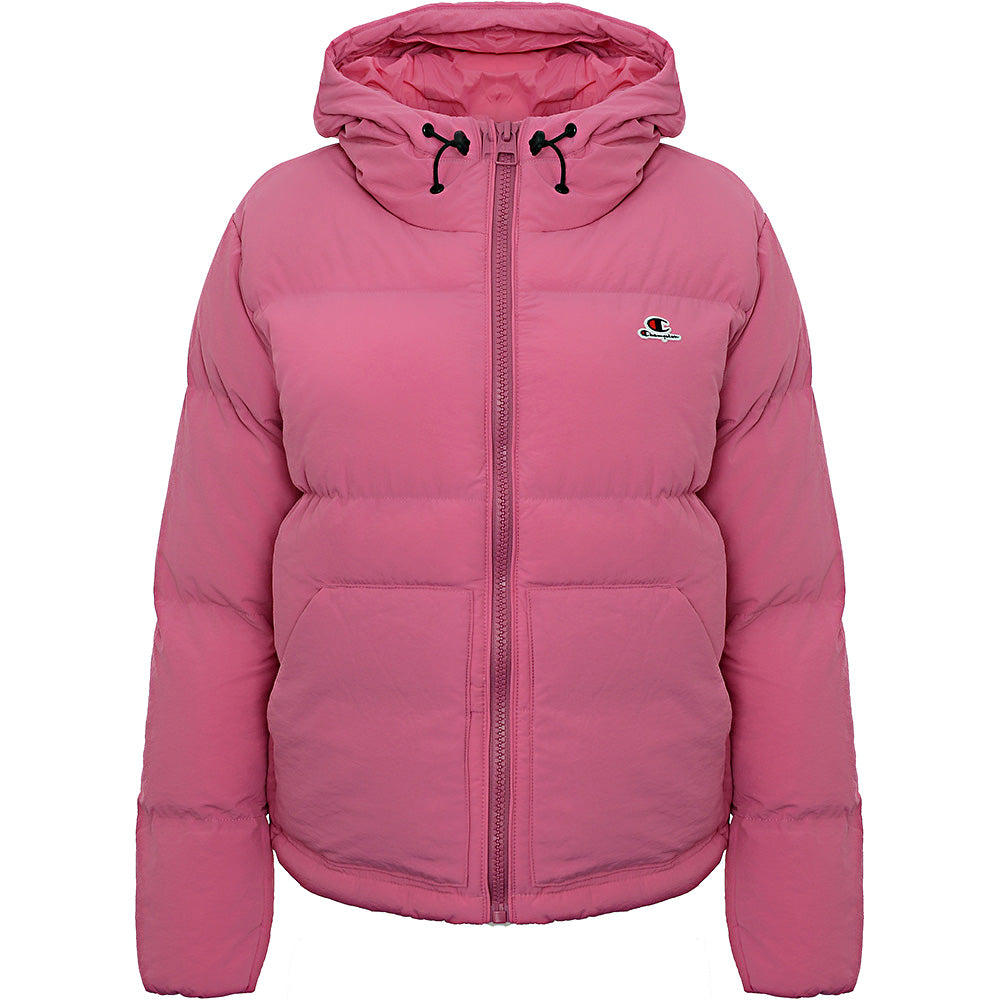 Champion Women s Pink Puffer Jacket With Small Logo